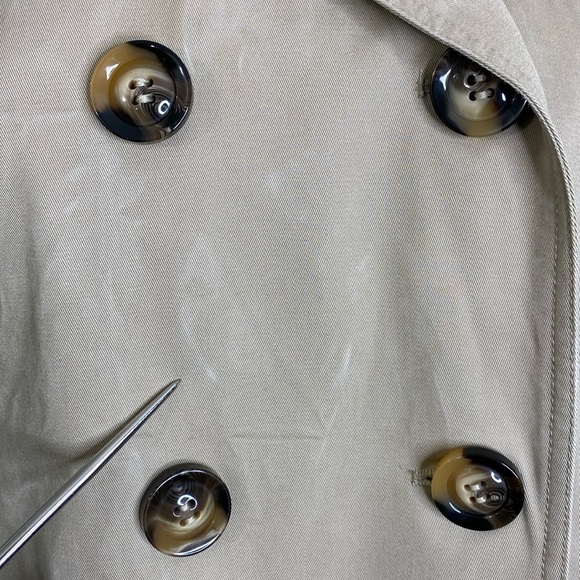 DREAMY DOUBLE BREASTED PONCHO TRENCH COAT 🧥 OPEN SIDES SIZE MEDIUM 100% COTTON - Picture 14 of 17